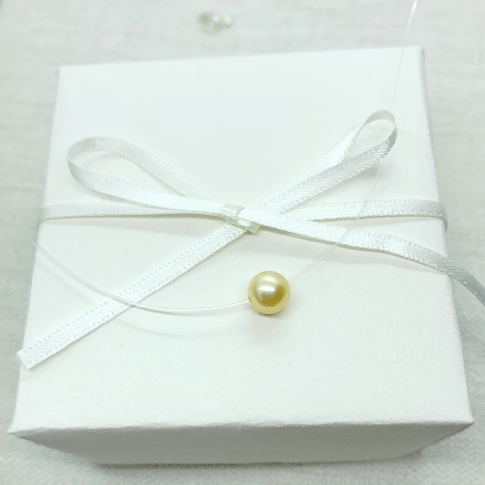 Nylon Choker necklace Pearl charm